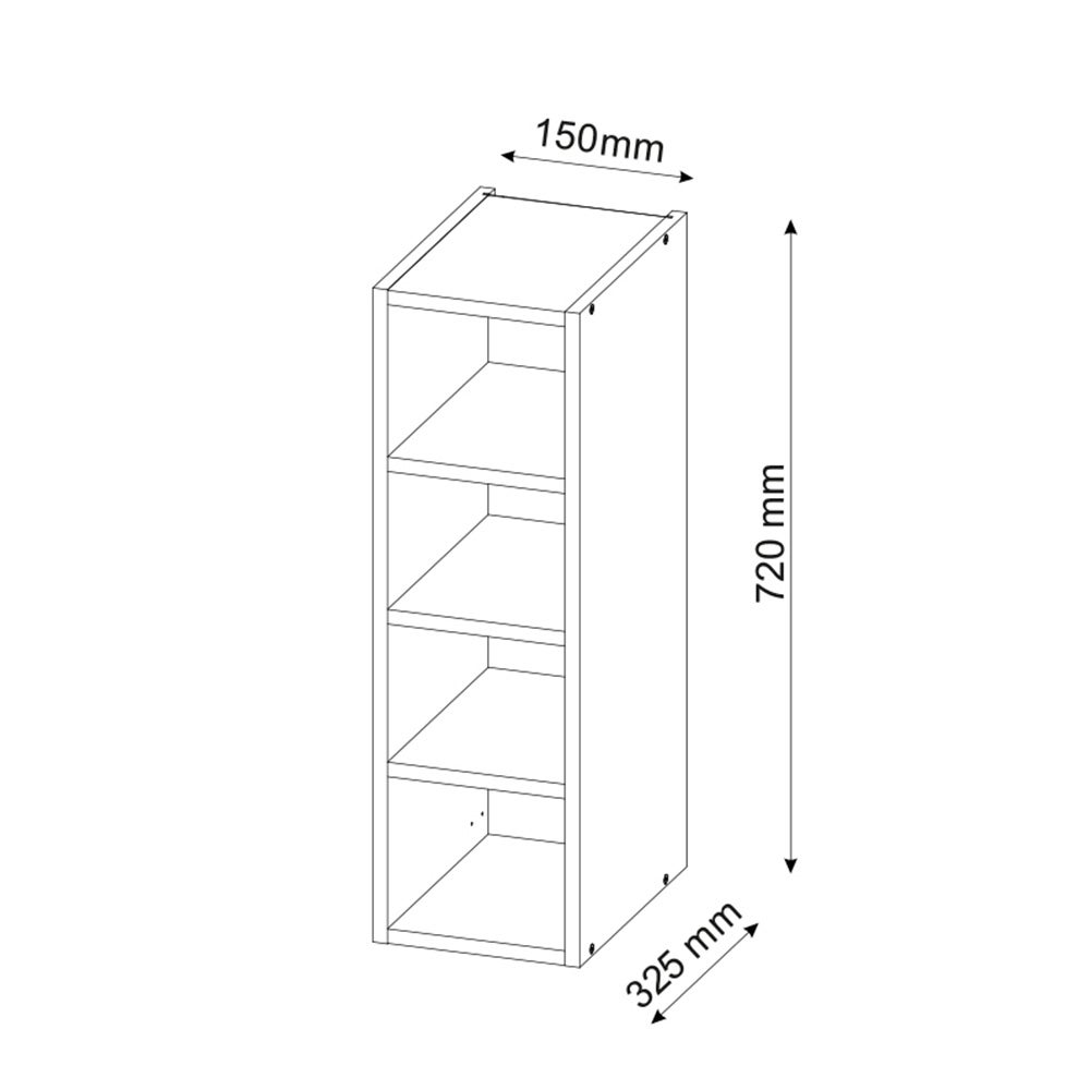 Vicco Armoire suspendue Fame-Line, Blanc, 15cm - 3