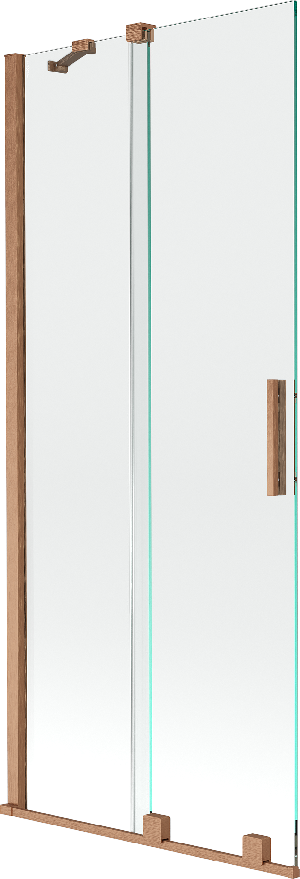 Mexen Velar parawan nawannowy 2-skrzydłowy rozsuwany 80 x 150 cm, transparent, miedź szczotkowana - 896-080-000-01-65