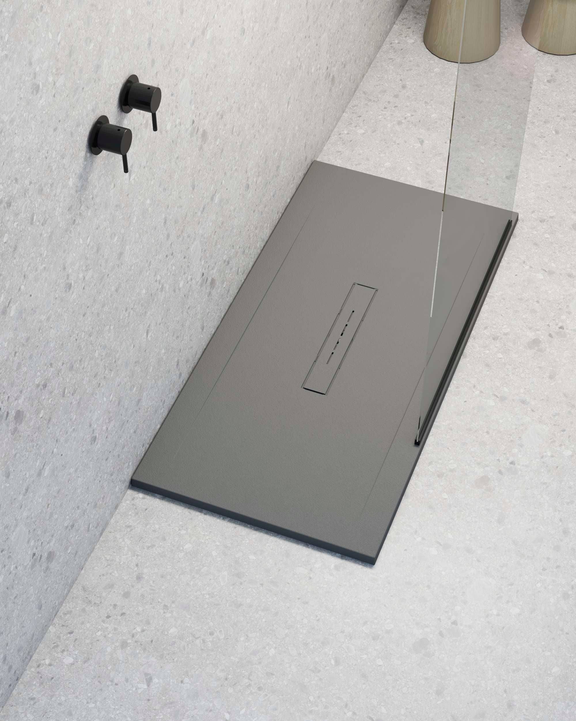 Tenda da doccia SIBO 180x200 cm nido d'ape grigio chiaro KR