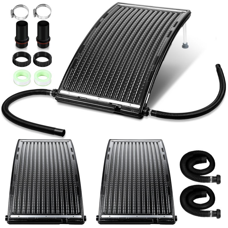 Zestaw 3 solarnych podgrzewaczy basenowych - Zakrzywiony solarny podgrzewacz basenowy, 15 l, Ø38 mm, akcesoria basenowe