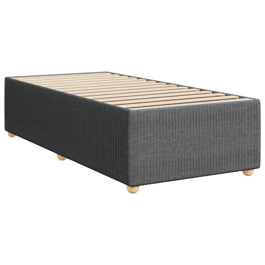 Cadre de lit sans matelas, tissu, gris foncé, pour la chambre, 100 × 200 cm - 3