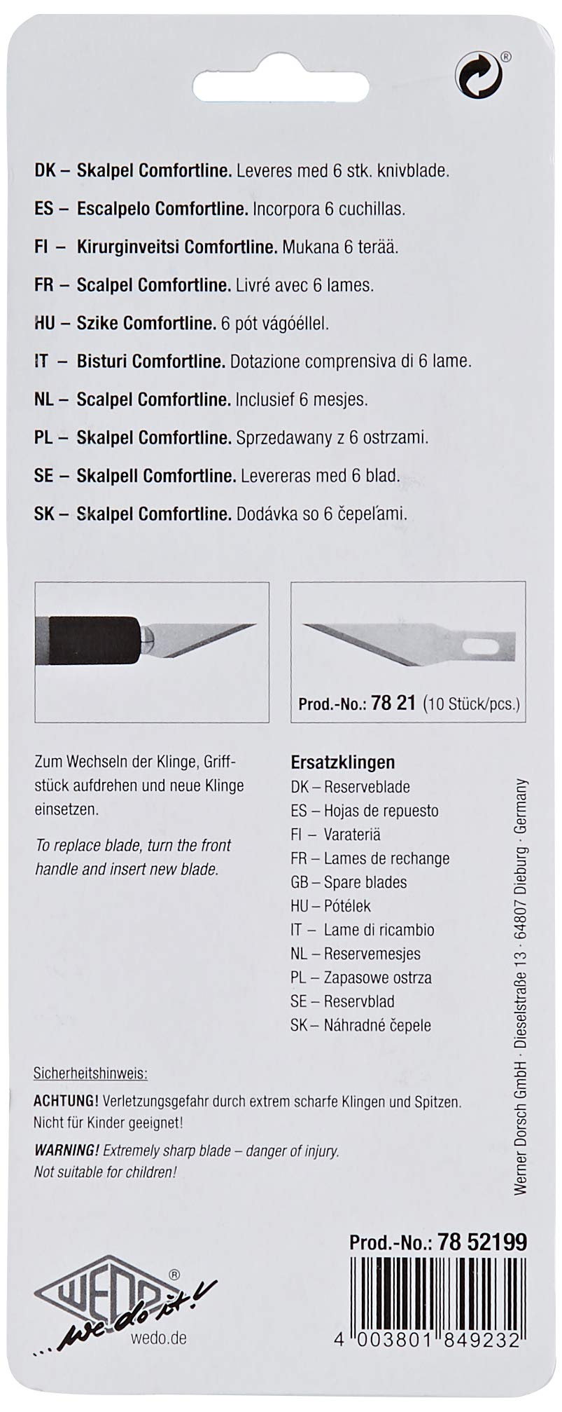 Lame Di Ricambio Wedo Per Taglierini - Confezione Da 10 Pezzi, Acciaio SK5, 61x19 Mm - Foto 9