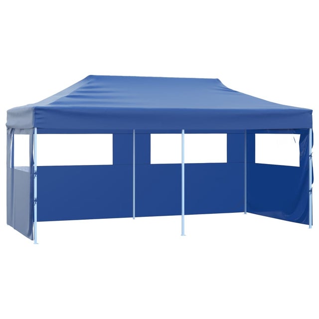 Tenda reception pieghevole a 4 pareti 3x6 m Blu Acciaio