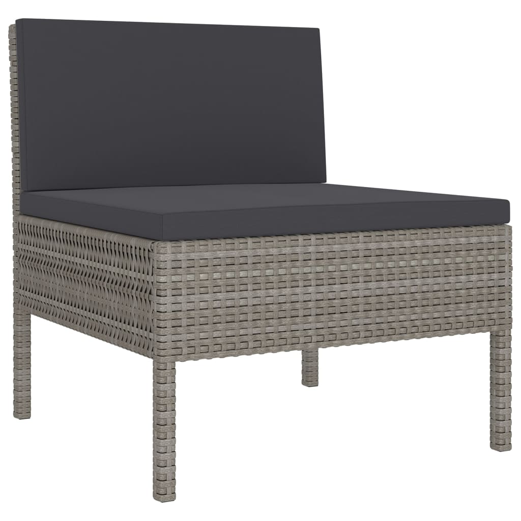 Maison Exclusive - Set Divani da Giardino 8 pz con Cuscini in Polyrattan Grigio - 4