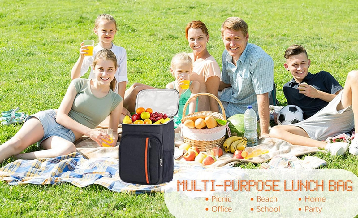 Sac à Dos Isotherme à Glacière ,Sac de Pique-Nique Sac Isotherme Portable Cooler Backpack Bag, pour Hommes Femmes pour Déjeuner Plage Camping BBQ - 5
