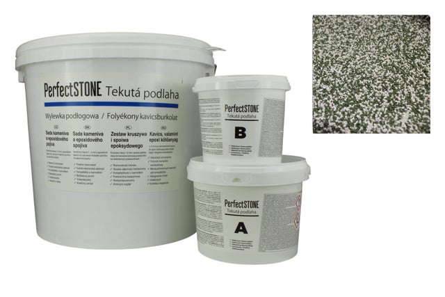 Kamienny dywan PerfectSTONE biały-zielony – zestaw DIY 3,3 m² DISTYK