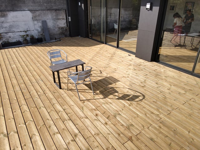 KIT COMPLET | 40m2 Terrasse Bois Pin Autoclave Classe 4 (compris Lambourdes, Visseries et Livraison Sur Rendez-vous)