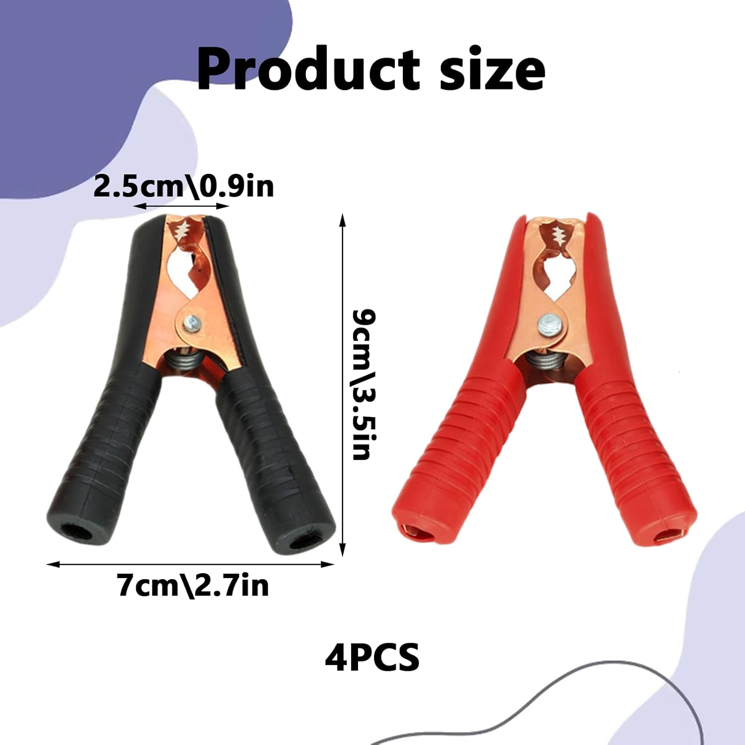 BE-TOOL Lot De 2 Pinces Crocodiles Robustes Isolées Pour Circuit De Test électrique Rouge Noir