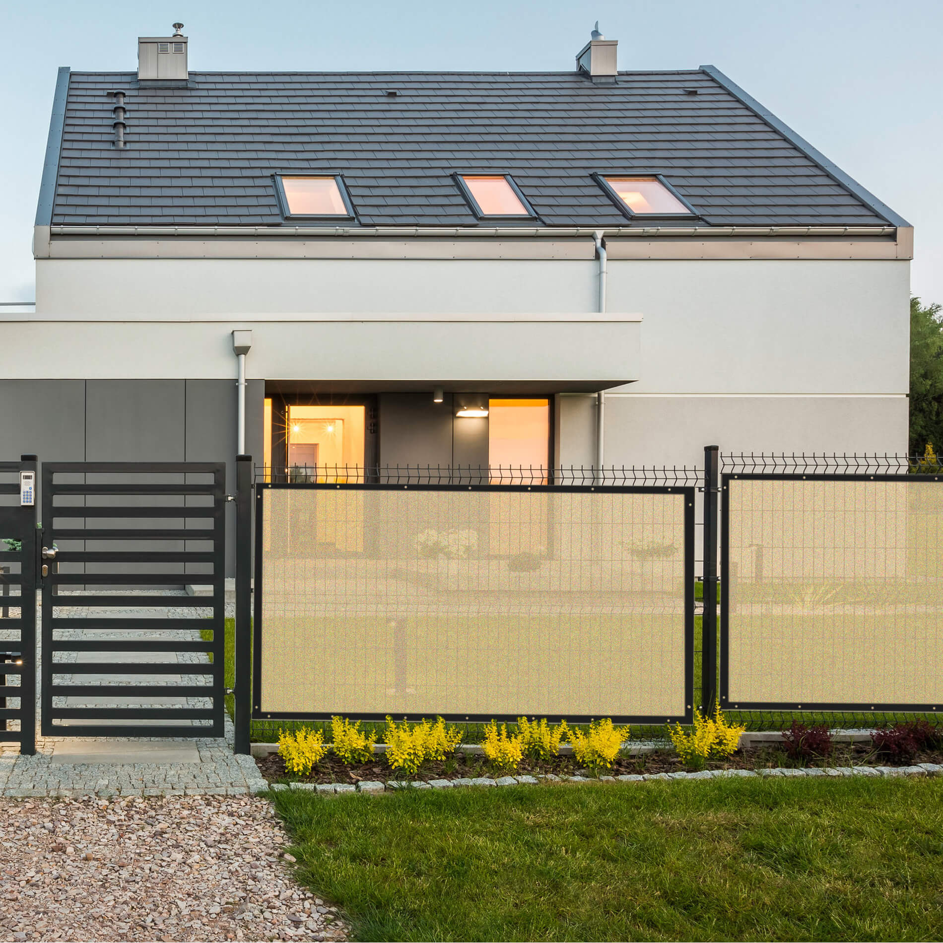 Rebecca Mobili Frangivista Telo da Balcone Frangivento Oscurante Polietilente Beige Ombra 95% - 2