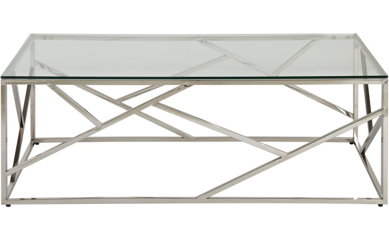 Table basse en verre - Pieds metal - L 120 x P 60 x H 40 - ISLAND - 8