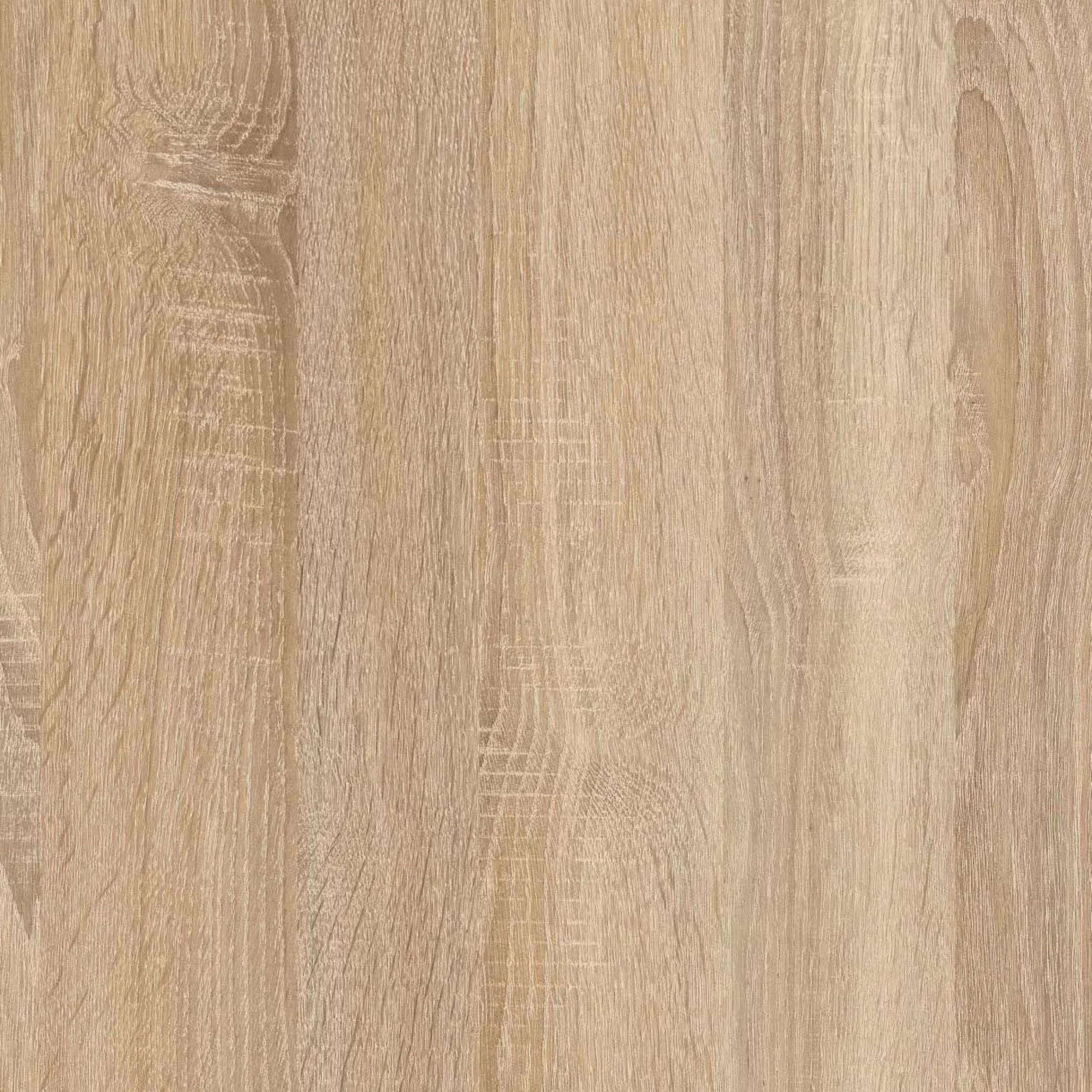 ZAIKEN PLUS Table basse scandinave blanc brillant et decor chene - L 100 cm - 9