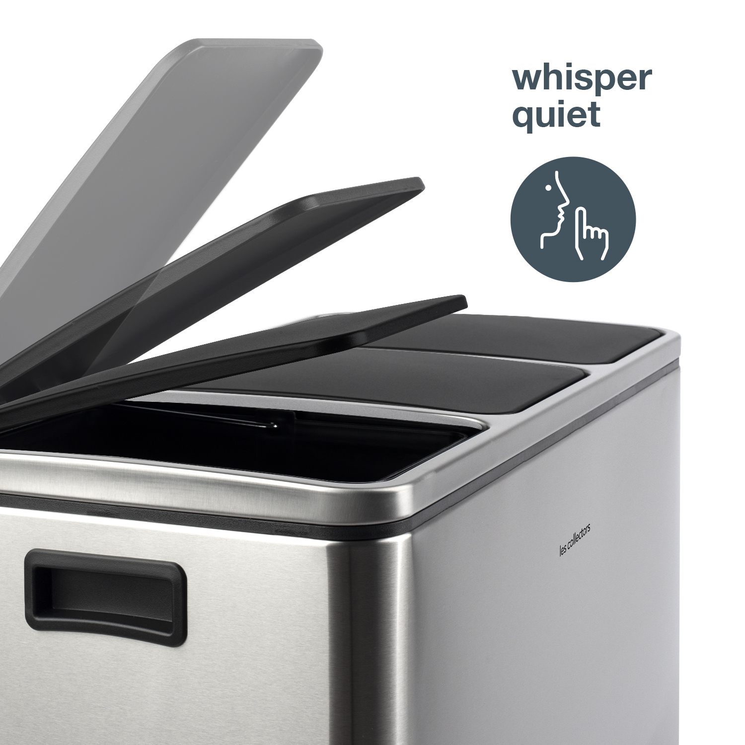 Les Collectors N°982, Spazzatura a Pedale per Racconta Differenziata, Inox Spazzolato,3x18L, Resistente, 3 Contenitori Rimovibili, Chiusura Silenzios - 5