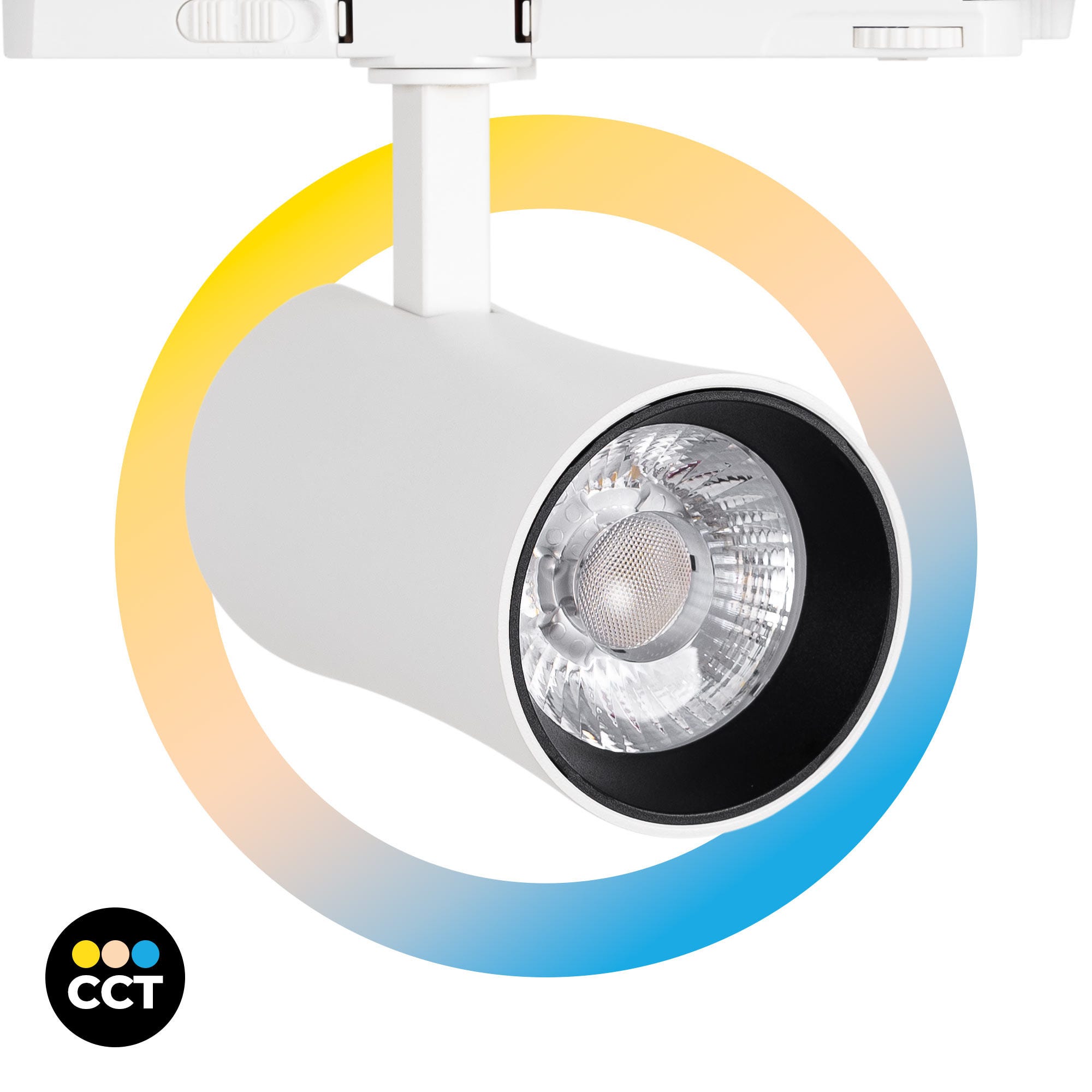 Spot LED architectural pour rail triphasé - CCT - 20W - CRI 90 - KGP ...