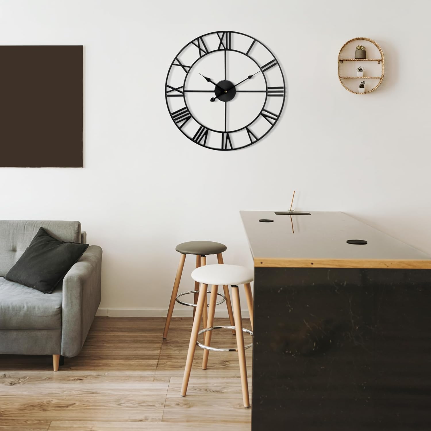 Horloge Murale Design Moderne et Vintage, Silencieuse sans Tic-Tac, 40 cm, Idéale pour Le Salon Cuisine Bureau - 3