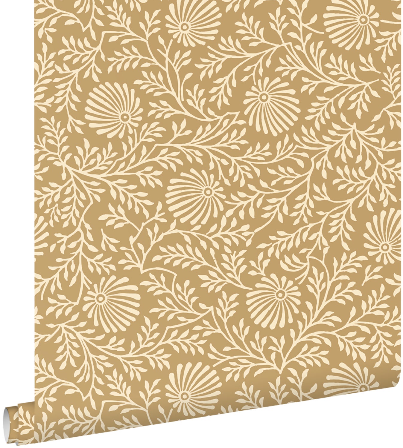 Tapeta zabytkowe kwiaty ciepły beż - 50 x 900 cm - ESTAHOME