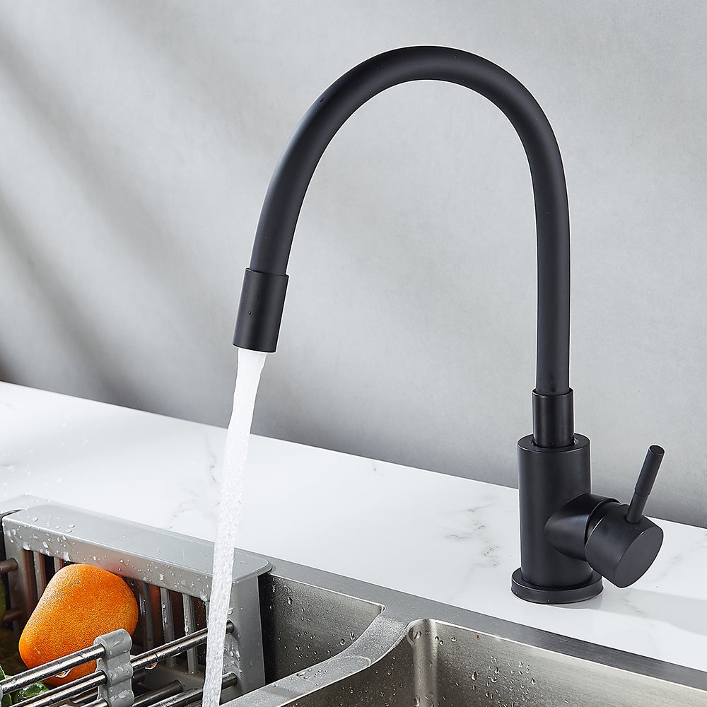 Robinet De Cuisine Ibergrif M18703 – Eau Froide – Pivotant 360° – Gris – Neuf
