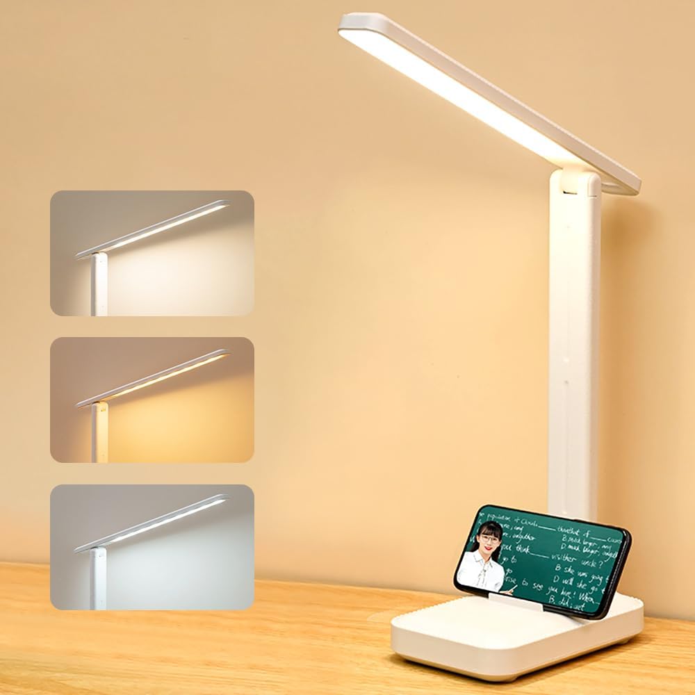 Lampe De Bureau LED Avec 3 Températures De Couleur & 9 Niveaux De Luminosité - Sans Scintillement, Contrôle Tactile, Mémoire Et Port USB