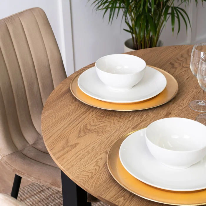 Stół Okrągły Kuchenny Do Jadalni Salonu Kuchni Loftowy Dąb Złoty TEO Ø100 - 4