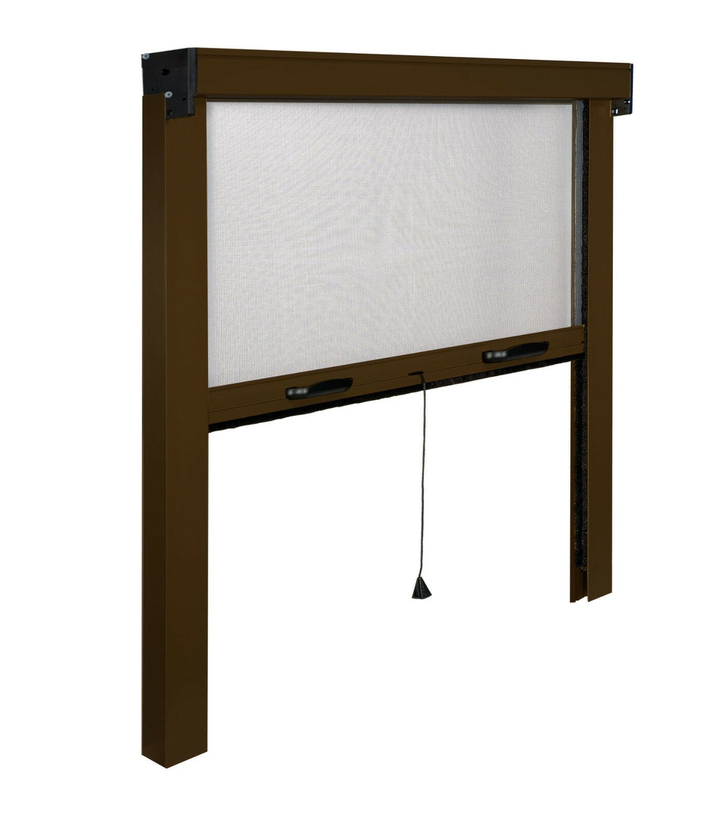 Zanzariera A Rullo Verticale Riducibile Fai Da Te - Con Frizione, Anti-Vento, Per Finestre Fino A 80x160 Cm, Colore Marrone