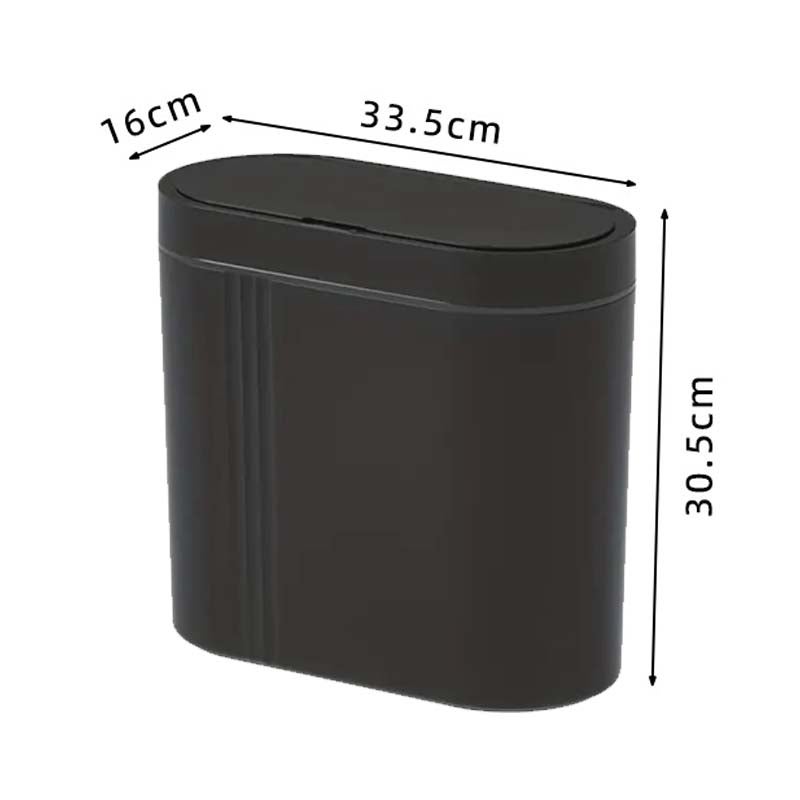 Poubelle murale intelligente avec couvercle à induction infrarouge, réponse rapide du capteur, fonctionnement à piles, noire - 3