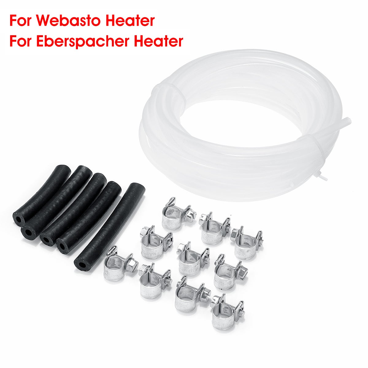 Kit Tubo Carburante Per Riscaldatori Diesel Eberspacher E Webasto - Linea Antifumo Con Filtro, Fascette E Tubi Da 4m+1m, Sostituisce 470499