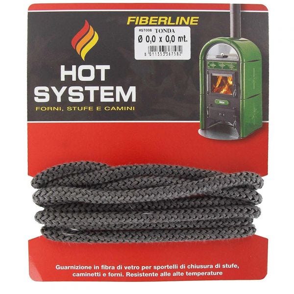 Guarnizione In Fibra Di Vetro Per Porta Stufa 14 Mm | Corda Sigillante 300 Cm Con Colla E Adesivi, Resistente A 550°C
