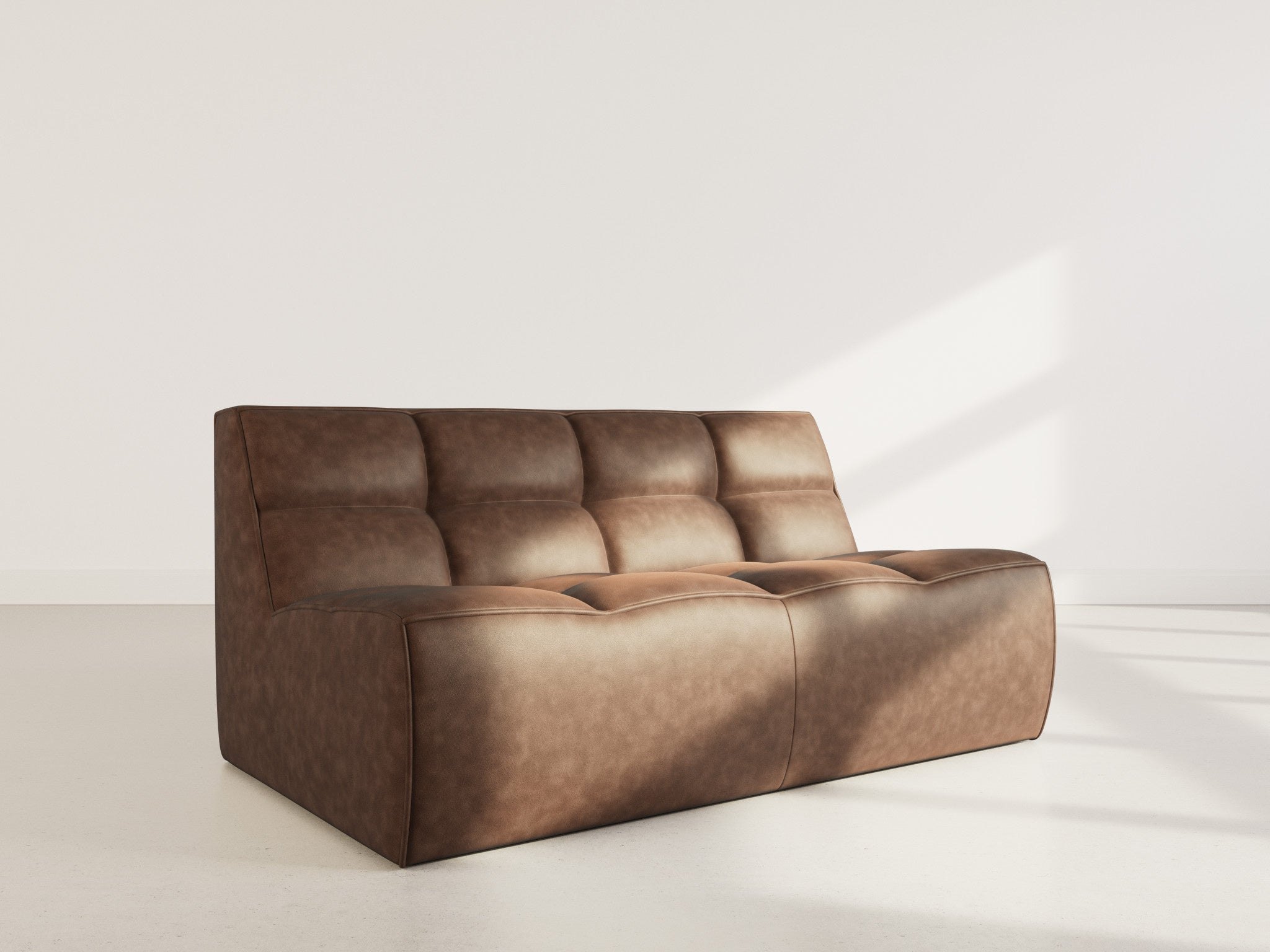 Canapé modulable 2 places en simili marron - ALYA - Best Mobilier ...