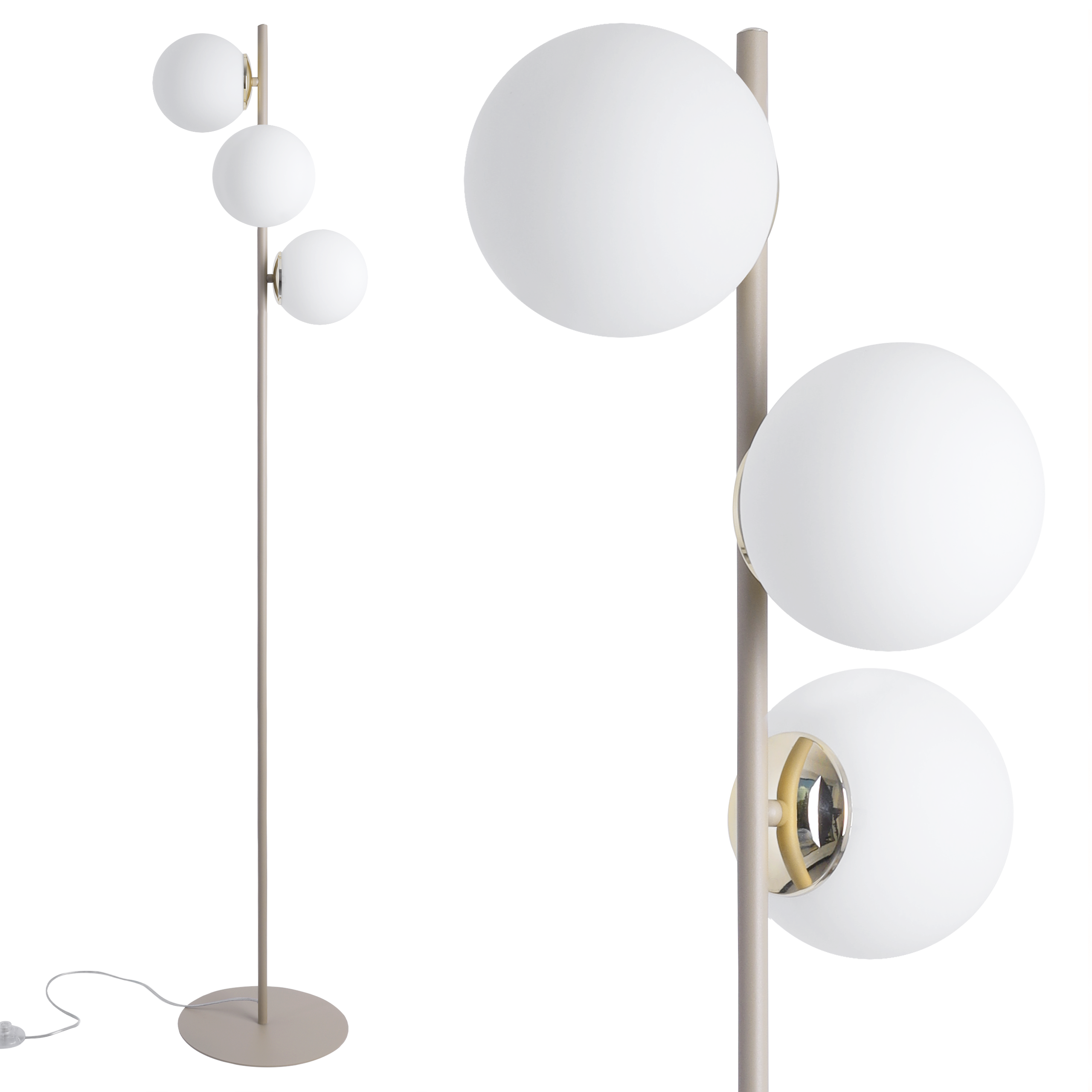 Lampa podłogowa stojąca Siena modern 3xE14 abażur kula biała Light Home LH