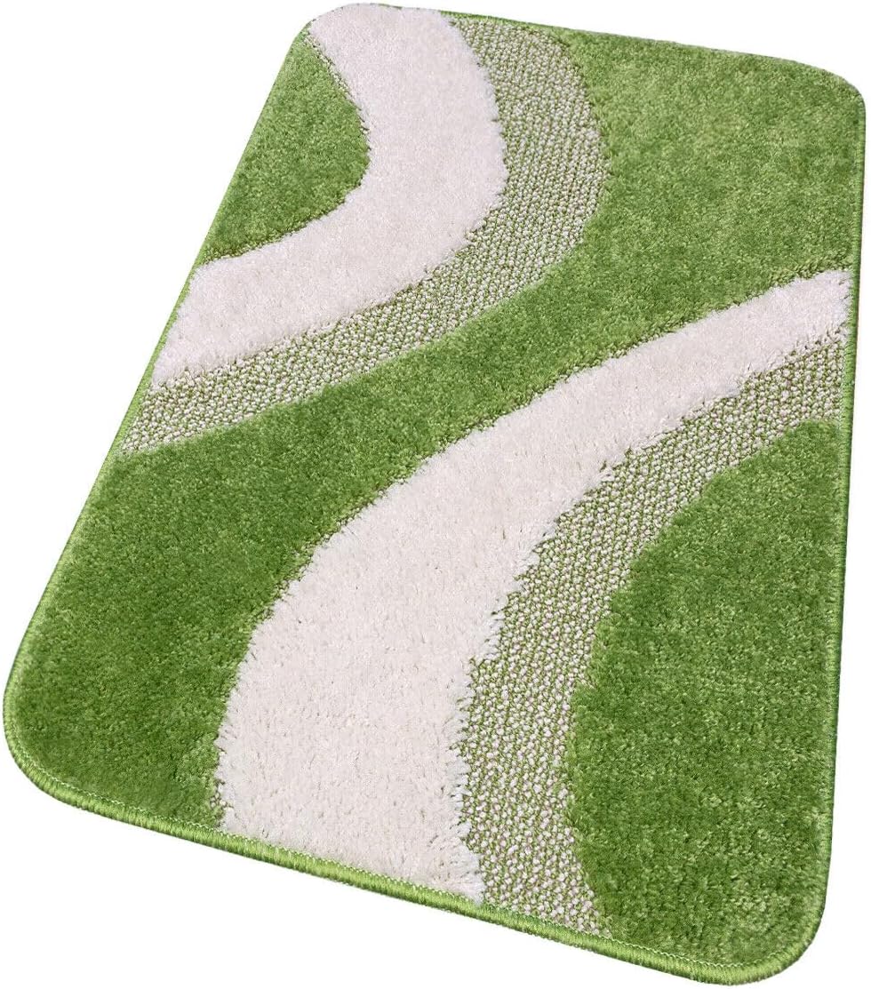 Miękka Antypoślizgowa Shaggy 3D Chłonna Mata łazienkowa 50x80 cm w Zielony