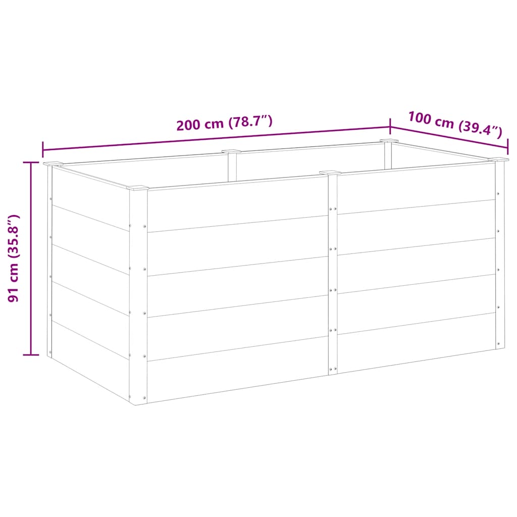 vidaXL Lit surélevé de jardin 200x100x91 cm WPC Gris - 7