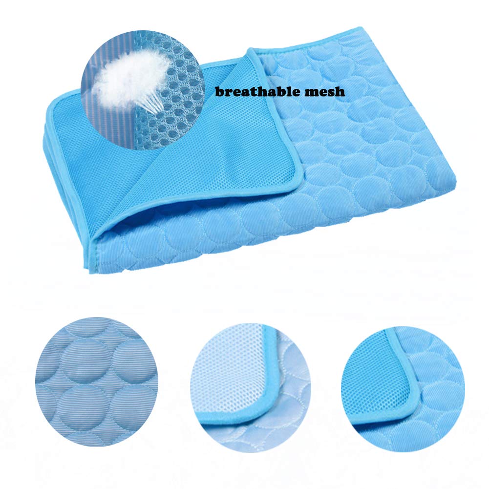 Tapis rafraîchissant lavable en soie glacée pour chien, tapis de couchage d'été avec fond imperméable pour animaux de compagnie (XL, 100 x 70 cm) - 3