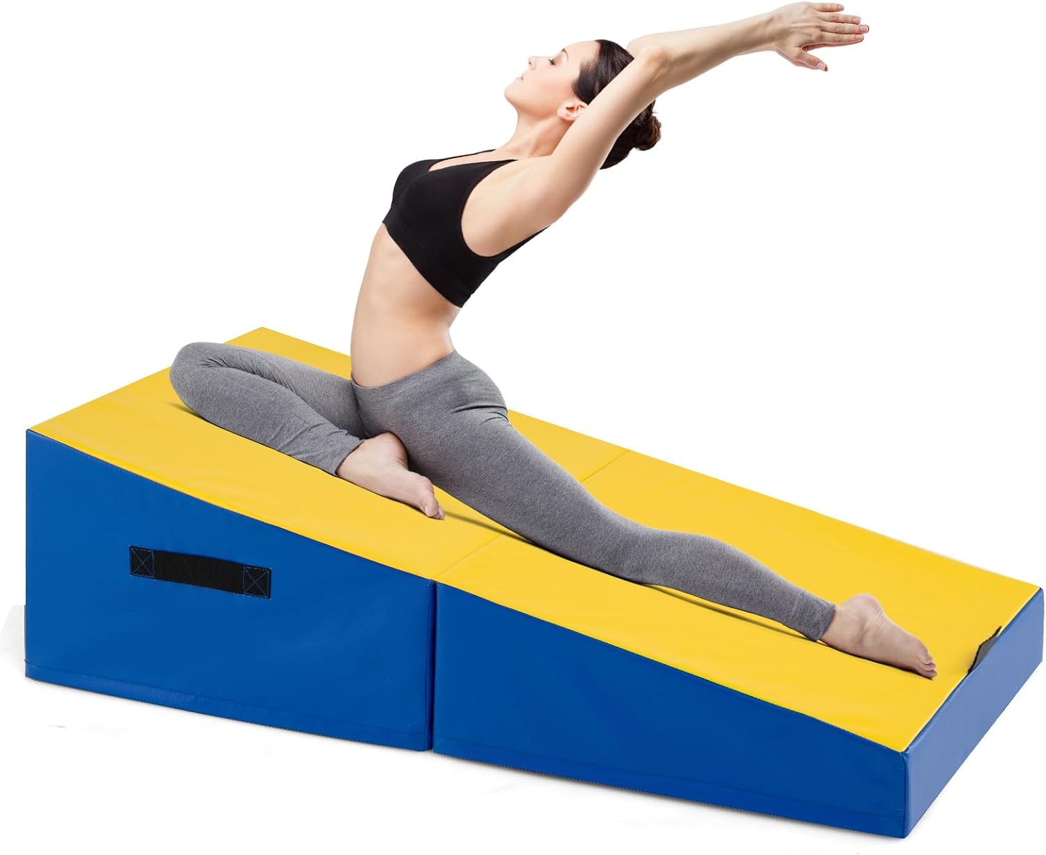 Tapis Gymnastique Pliable GOPLUS - Matelas Incliné Avec Mousse EPE Et Poignée De Transport
