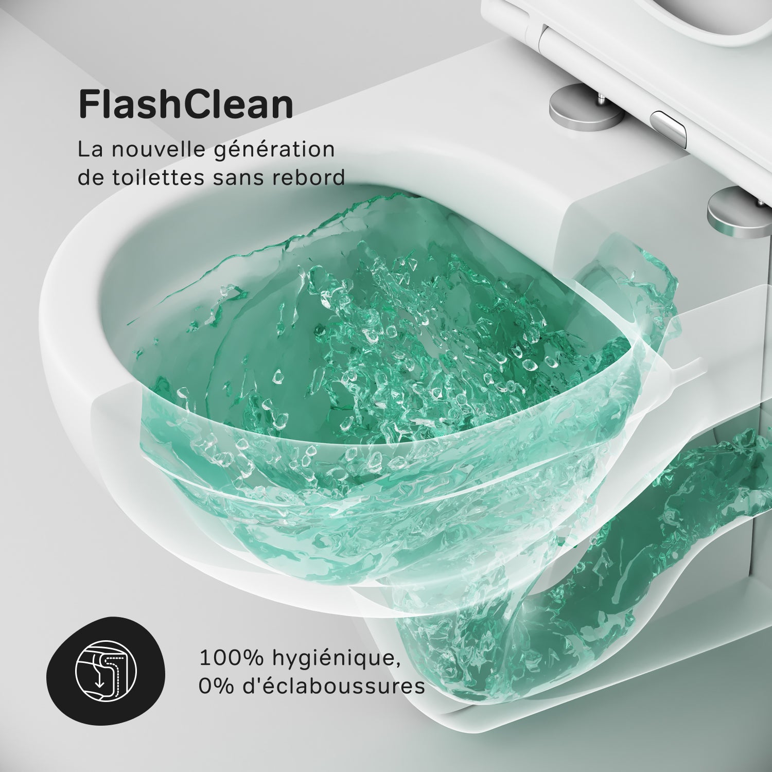 Pack WC suspendu bâti mural et cuvette Plaque Round Chrome Pack WC Bati-support AM.PM Hit - 10