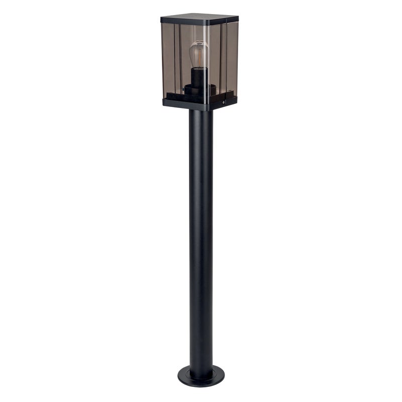 Lampa ogrodowa E27 LED stojąca Smoke 50cm IP44 latarnia zewnętrzna czarna XUDO