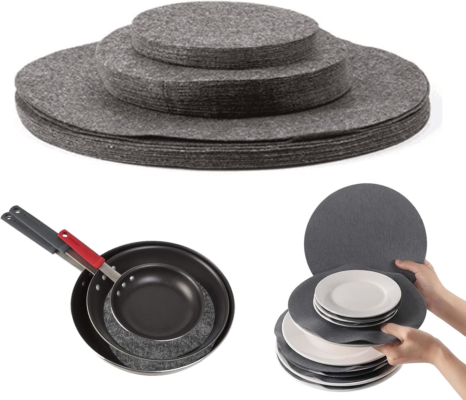 24 sztuki przekładek filcowych do talerzy, przekładki do talerzy porcelanowych, ochronne przekładki do talerzy, odpowiednie do naczyń