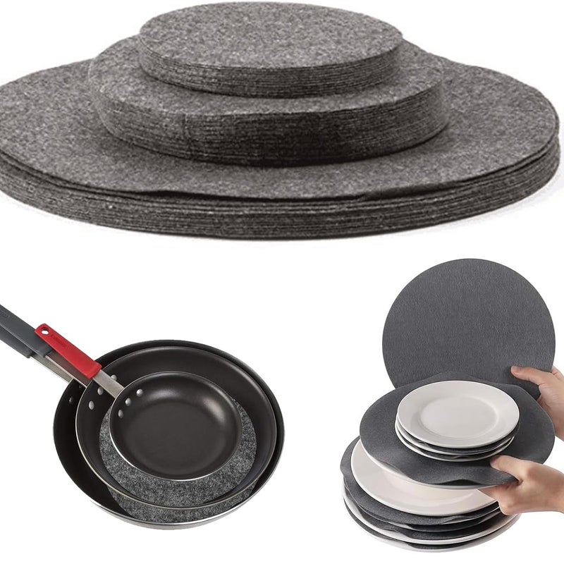 24 sztuki przekładek filcowych do talerzy, przekładki do talerzy porcelanowych, ochronne przekładki do talerzy, odpowiednie do naczyń