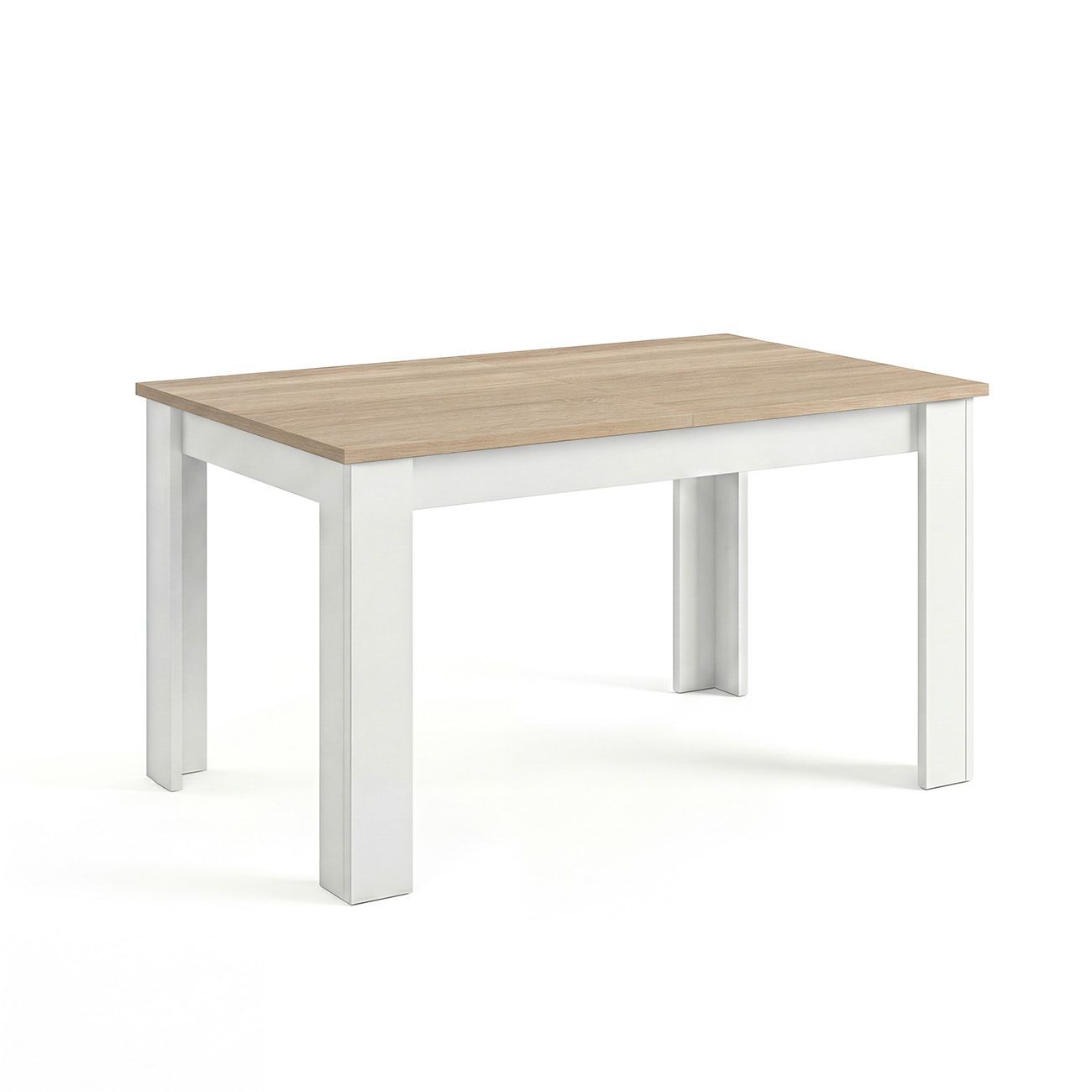 Mesa de jantar extensível 140-190x90 cm Sira Blanco Artik (Blanco Mate) - Roble Canadian 190 x 78 x cm - 5