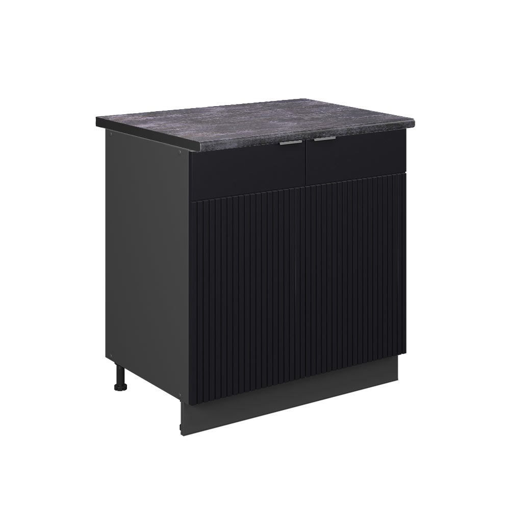 Vicco Szafka pod zlew Fame-Line, Czarne paski, 80 cm z półką, BP Antracyt