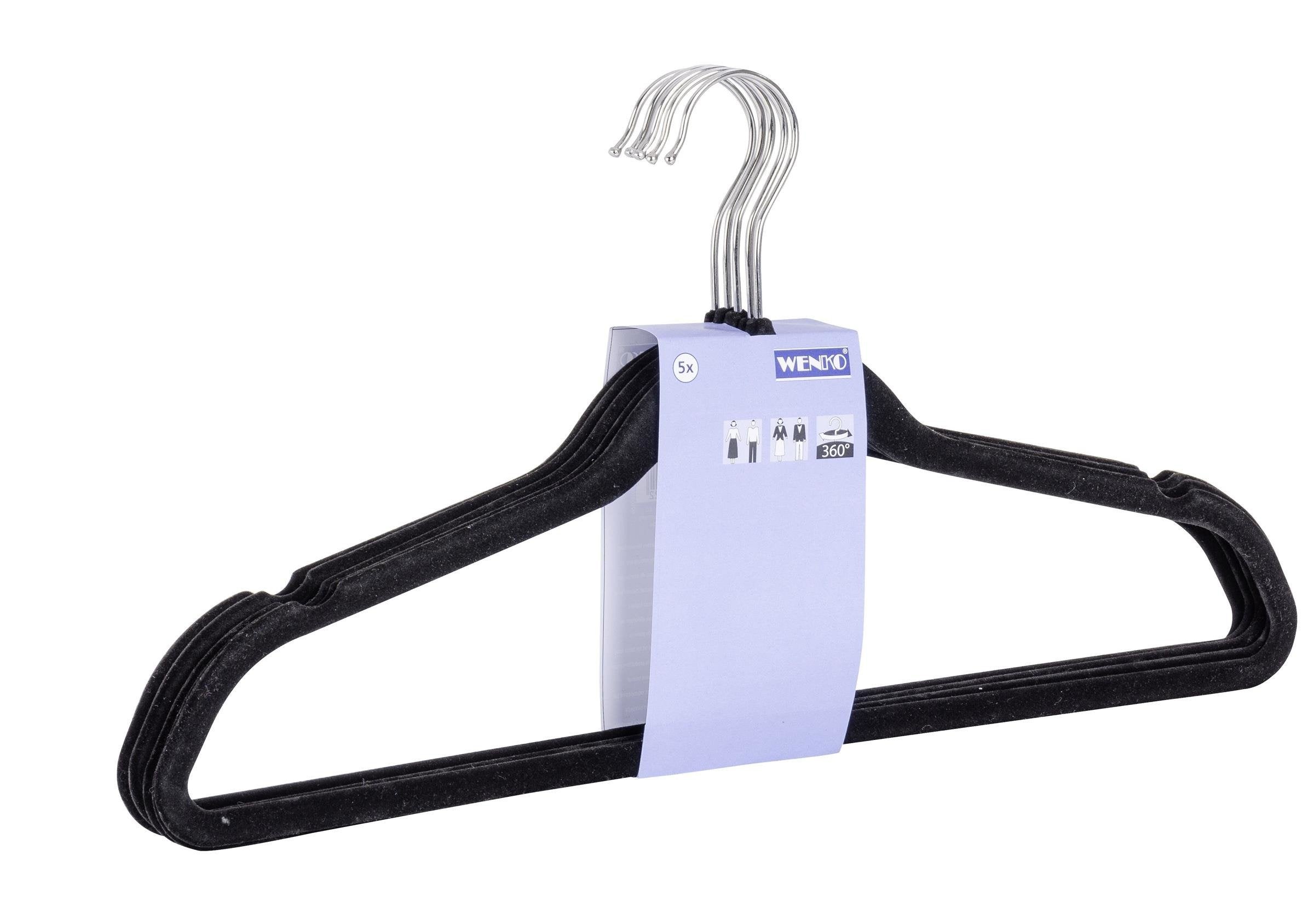 Cintres flocage 5 pcs. Noir, WENKO - 3