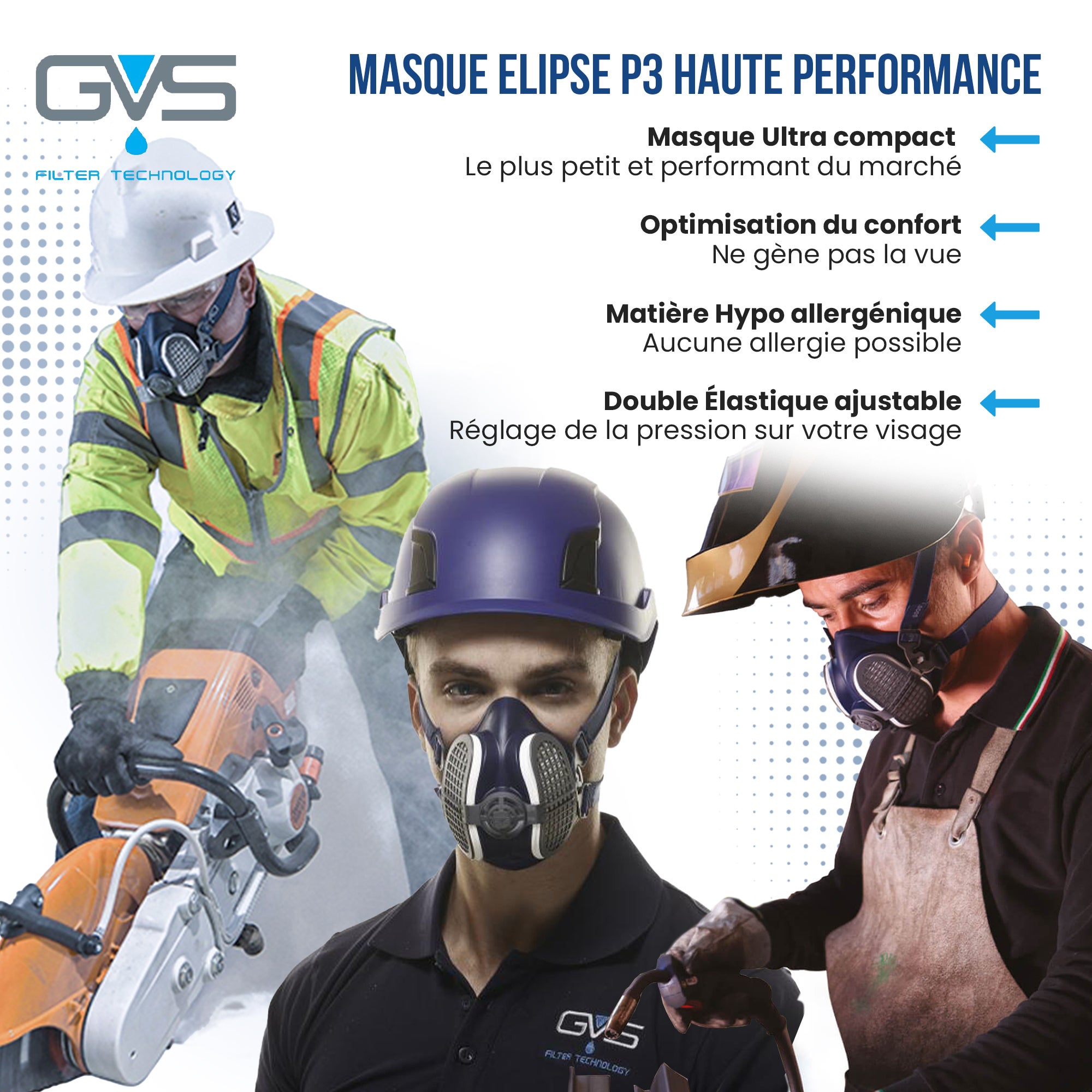 Masque Elipse GVS SPR501 avec filtres P3, M/L - 2