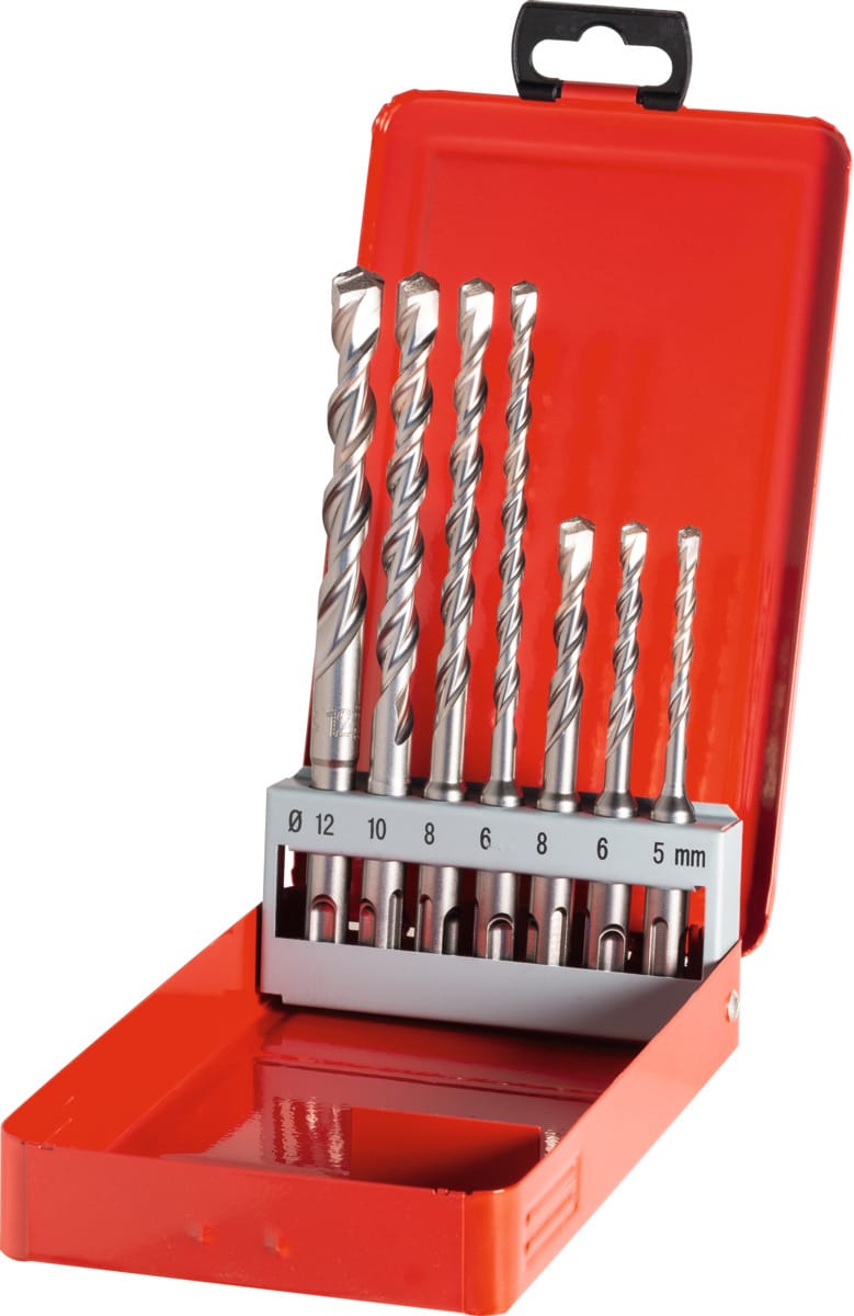 10-teiliges SDS-Plus Bohrer-Set Im Metallkoffer – 5–14 Mm, Für Beton Und Mauerwerk