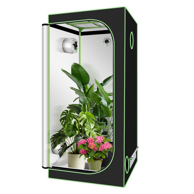 Tente De Culture Intérieure VEVOR 120x120x200 Cm – Mylar 600D Réfléchissant – Fenêtre D’Observation, Plateau De Sol – Pour Plantes, Légumes, Fleurs