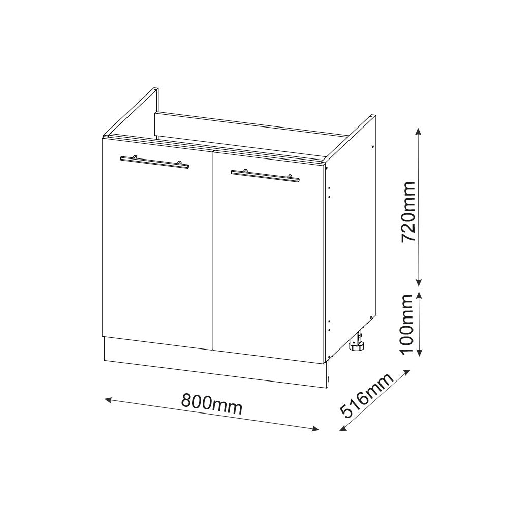 Vicco Meuble bas sous-évier Fame-Line, Chêne de force doré, 80cm sans PT - 3