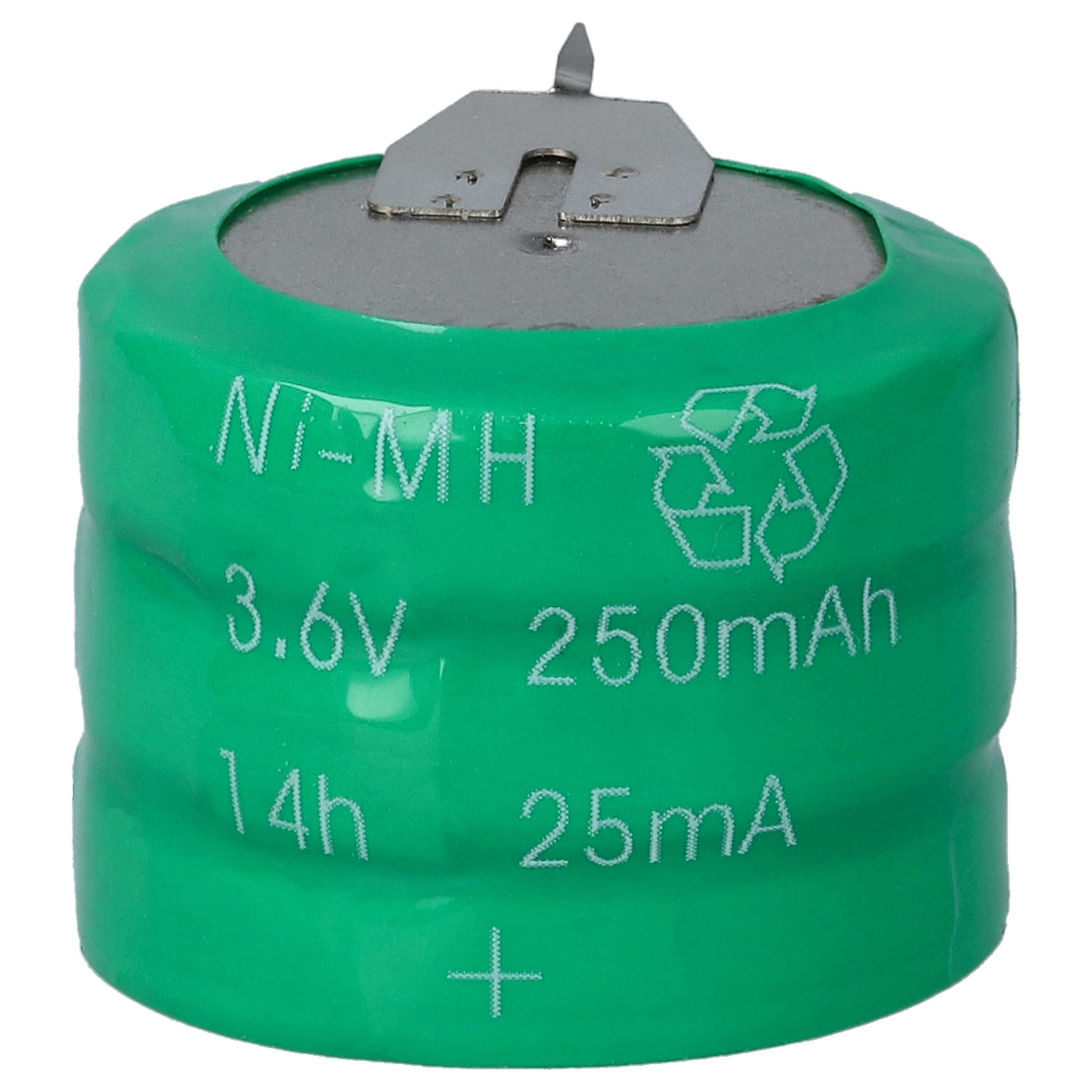vhbw NiMH pile bouton de remplacement pour type V250H 250mAh 3,6V convient pour les batteries de modélisme etc. - 2