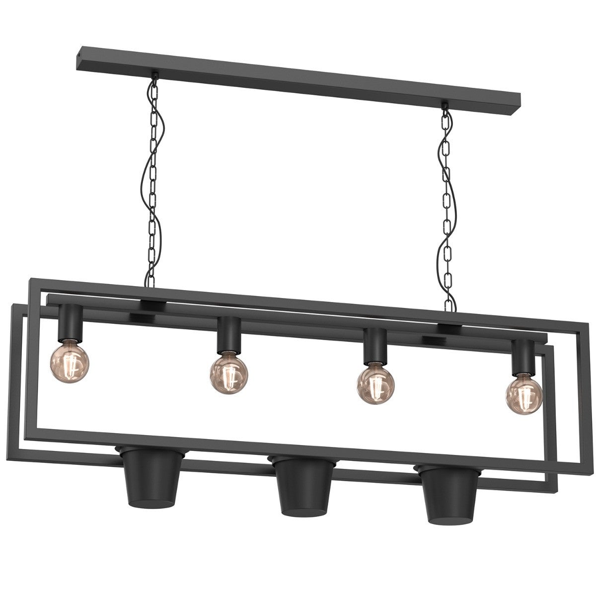 Lampa wisząca Flores czarny matowy 4xE27x15W wym: 110 x 110 x 20 cm metal Luminex