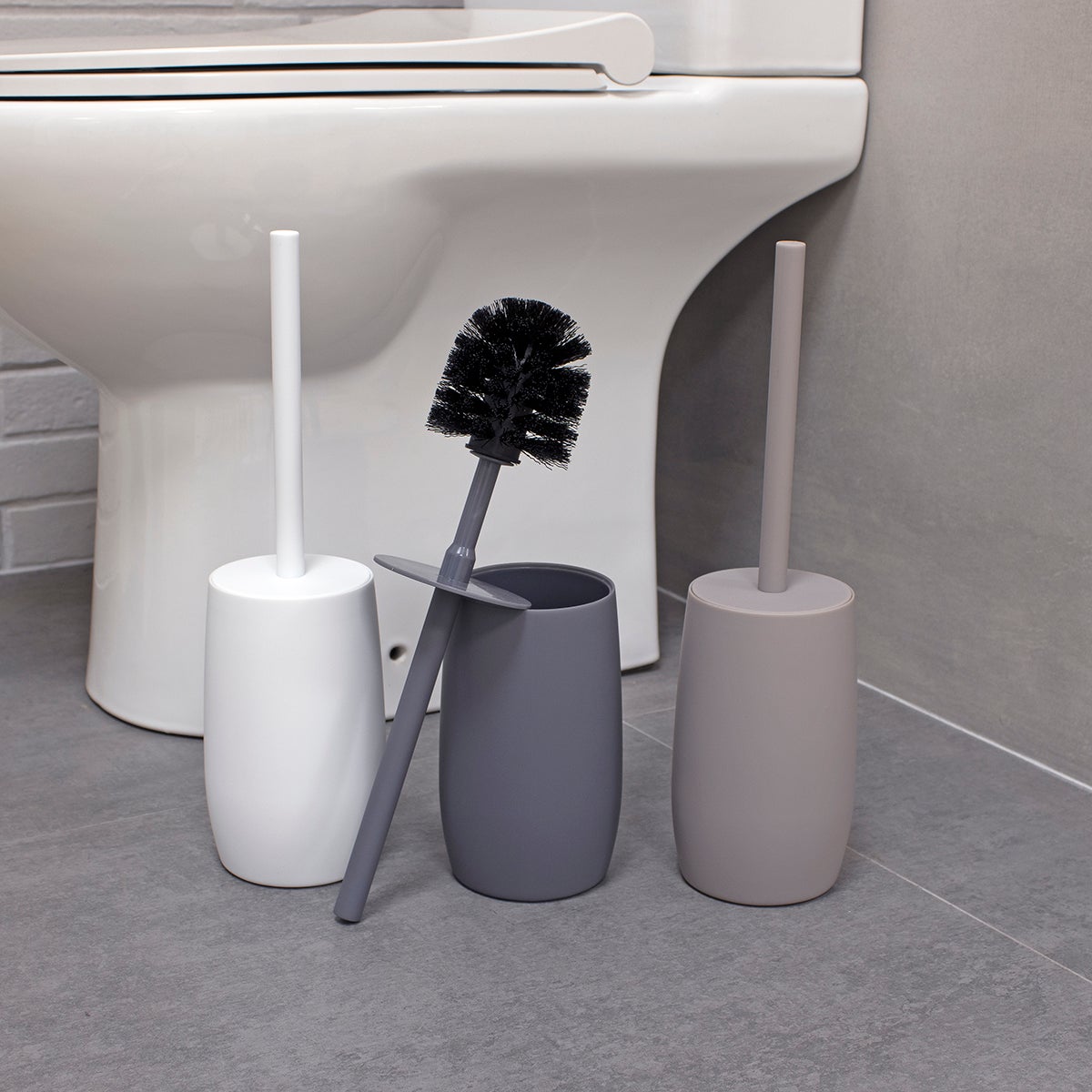 Escobilla WC blanco mate-Serie Glaciar-ABS-Escobillero de baño de plastico-Minimalista y moderno - 5