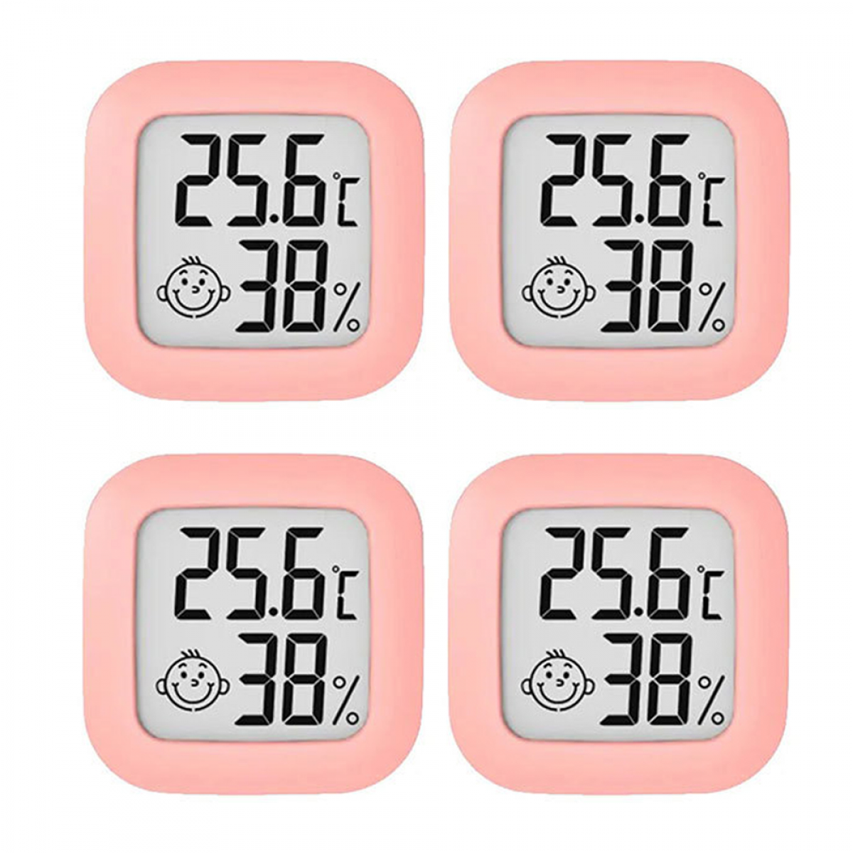 Termometru de cameră cu 4 umidități, mini umidificator digital LCD, termometru de interior ușor de utilizat, termometru de umiditate multifuncțional