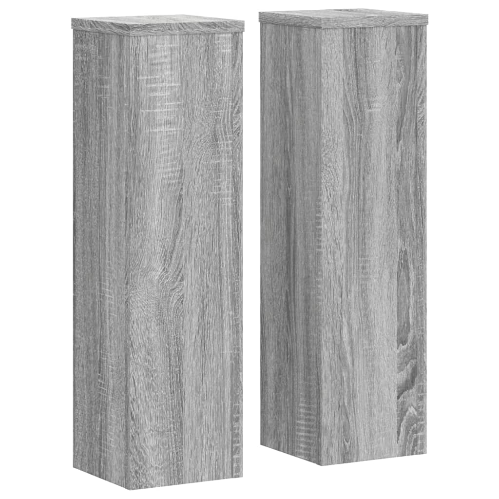 Supports pour plantes 2 pcs gris bois d'ingénierie - 2