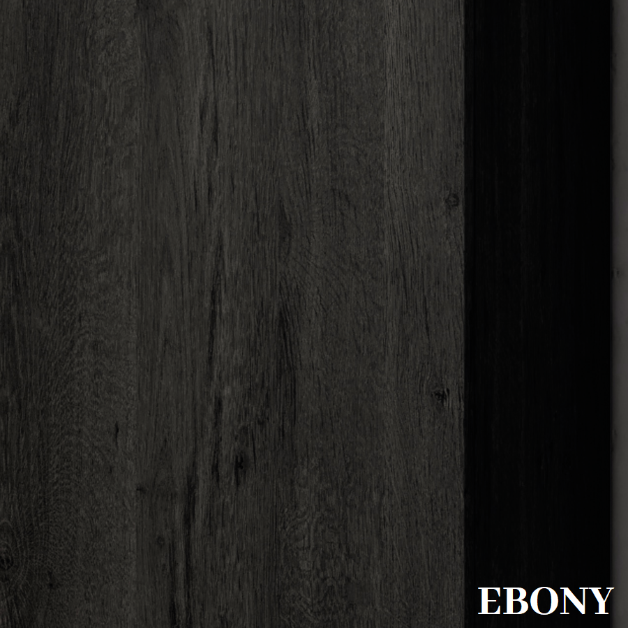 Meuble de salle de bain simple vasque - 2 tiroirs - BALEA et miroir Led VELDI - ebony (bois noir) - 100cm - 6