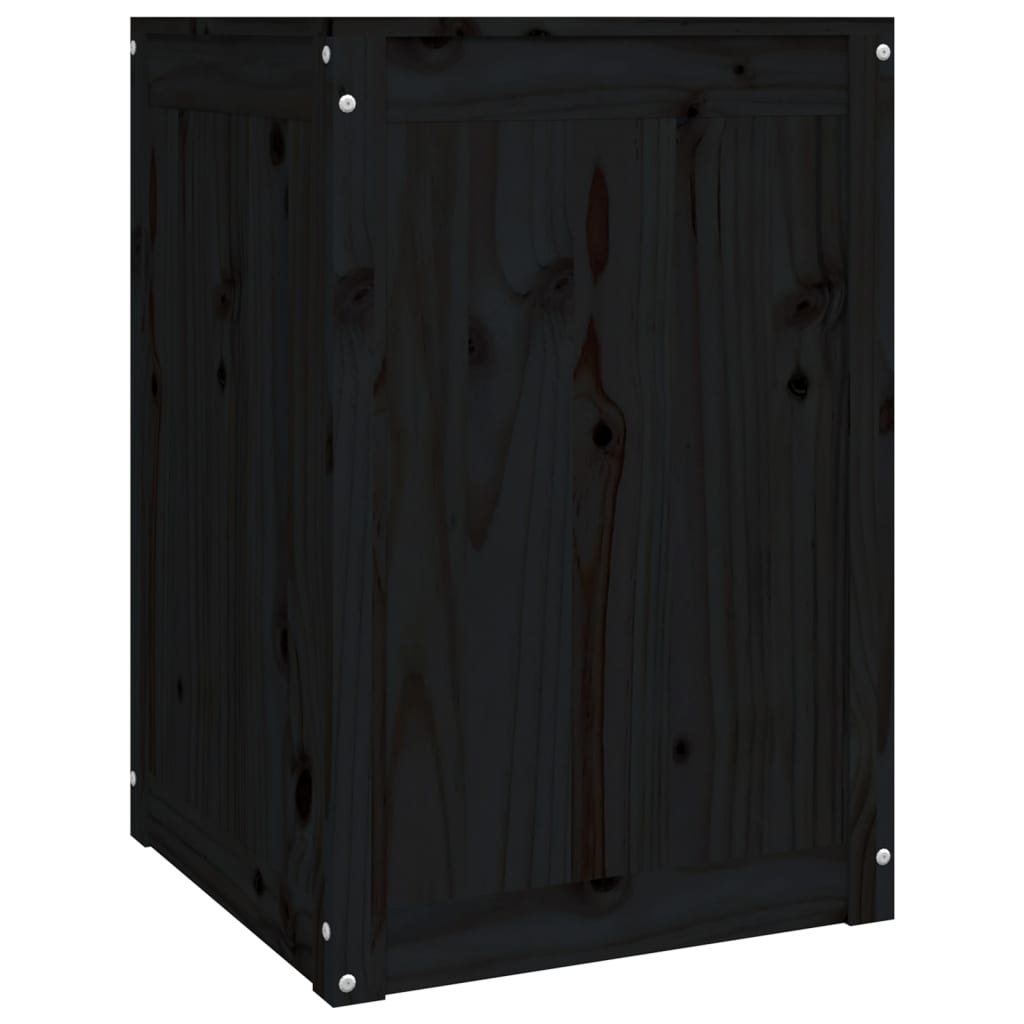 Portabiancheria nero 44 x 44 x 66 cm in legno massello di pino 02_0006187 - 2